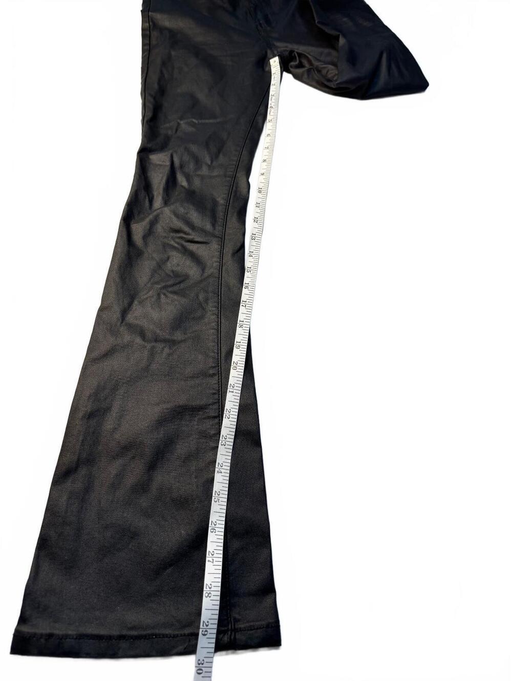 PrettyLittleThing Black Faux Leather Flared Pants Size 4 - Picture 2 of 11